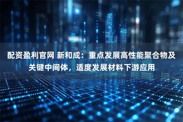 配资盈利官网 新和成：重点发展高性能聚合物及关键中间体，适度发展材料下游应用